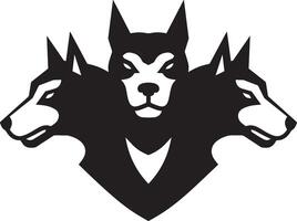 The Three-Headed Cerberus Silhouette Illustration vector