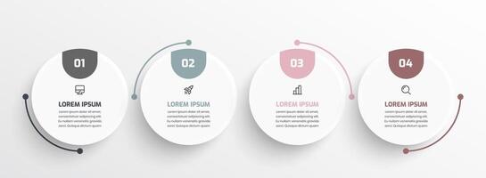 Business Simple Infographic Presentation Template with Circle Label Icon and 4 Number vector