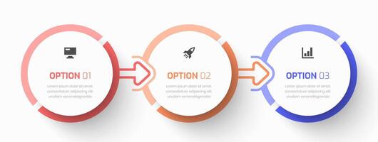 Timeline Infographic Business with Circle Label, Icon and 3 Option for Presentation vector