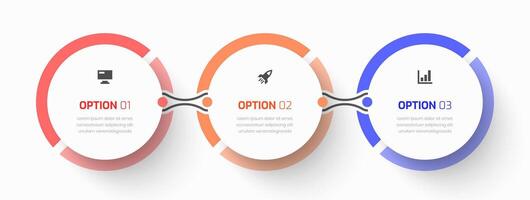 Infographic Business with Circle Label, Icon and Three Options for Presentation vector