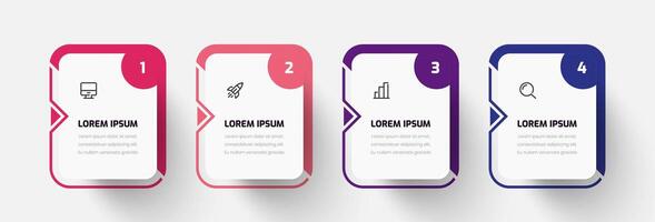 Infographic Business with Abstract Design, Line, Icon, and 4 Number for Presentation vector