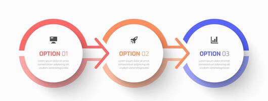 Infographic Business with Circle Label, Arrows, Icon and 3 Option for Presentation vector