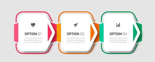Infographic Business with Thin Line, Icon and Three Options for Presentation vector