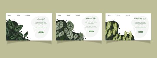 Nature Green Leaves Website Banner Header Template vector