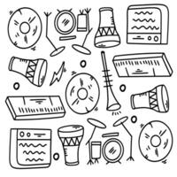 Fun Sketch of Various Musical Instruments and Symbols vector