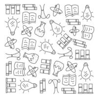 Hand Drawn Education Related Objects and Icons Seamless Pattern Style vector