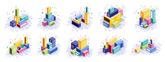 Business with Computer and Information Technology Icons vector