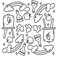 Creative Doodle Collection with Tools and Shapes vector