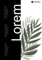 Minimal Botanical Leaf Flyer Layout for Posters vector