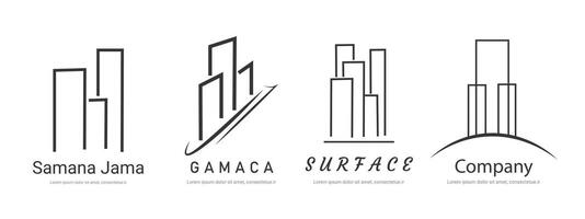 Minimal Skyscraper Line Icons for Modern Urban Identity vector