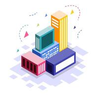 Isometric Industrial Complex Factory Building Structure vector