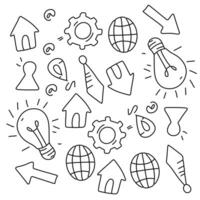 Light Bulb and Globe Doodle Education Concept vector