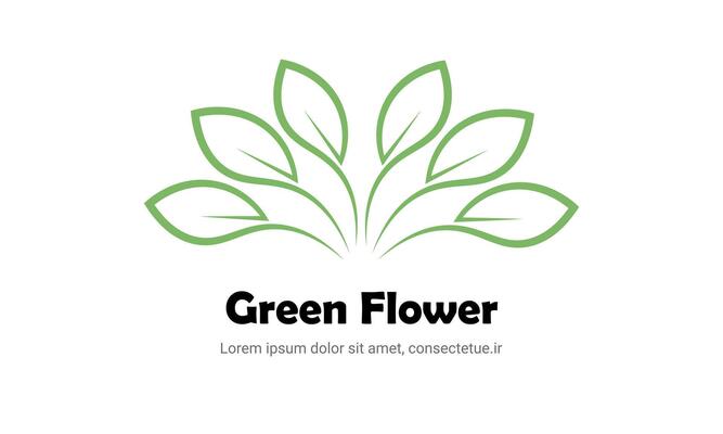 Green Flower Simple Elegant Natural Plant Design