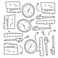 Office Desk Essentials with Pens, Papers, and Files vector