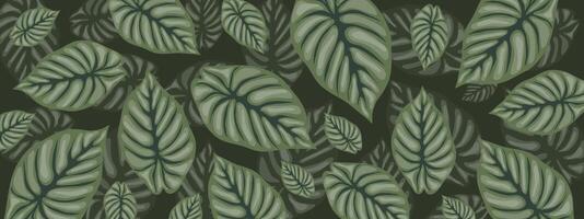 Dark Leaf Pattern Seamless Background for Nature Design vector
