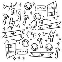 Hand Drawn Doodle Characters Representing Various Job Professions vector