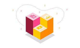 Isometric Blocks Connection Data Structure vector