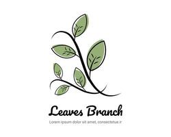 Leaves Branch Natural Simple Elegant Botanical Design vector