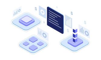 Isometric Data Flow Interface Digital Platform Concept vector