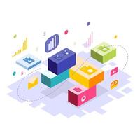 Colorful Abstract Blocks Arrangement Creative Design Modern Style vector