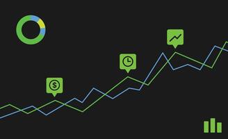 Background line chart unique design minimalist vector