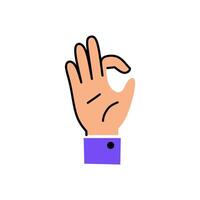 Clear illustration of hand gestures, ideal for social media, communication, and gesture recognition vector