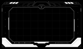 Futuristic frame streaming illustration. Live stream interface overlay frames for gamer broadcast. vector
