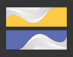 set of modern banner templates featuring a wavy, abstract design. vector