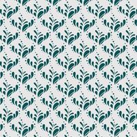 seamless repeating pattern featuring stylized teal floral motifs on a light gray background vector