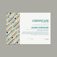 Diploma certificate award with abstract pattern vector