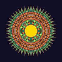 Weed Geometric Sunburst Design With Intricate weed Pattern vector