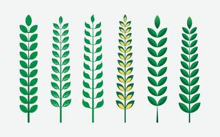 Green leaf art set collection vector
