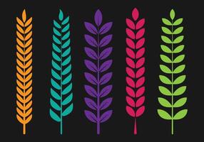 beautiful and colorful branch with leaf set vector