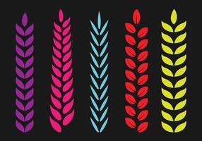 beautiful multi color branch with leaf set vector