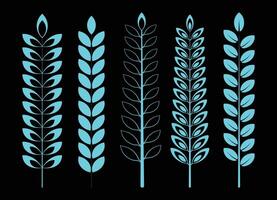 beautiful light color branch with leaf set vector
