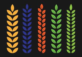 Five color leaf design vector