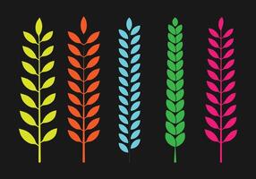 beautiful and creative branch with leaf set vector