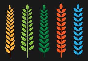 Five color leaf and branch set design vector