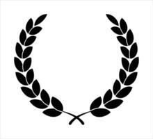 Black color leaf circle and branch art vector