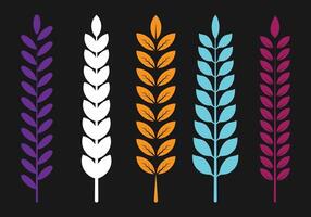 beautiful branch with leaf set design vector