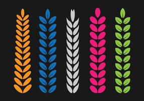 Five color leaf with branch design vector