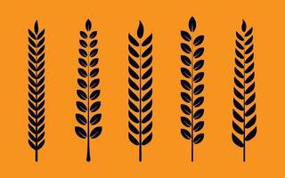 Black color leaf set design vector