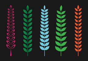 beautiful and coloring branch with leaf set vector