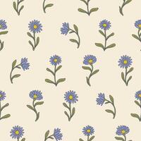 Aster Flower Seamless Pattern Background for Print Fabric Surface Fashion Wrapping vector