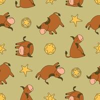 Seamless Pattern of Buffalo Sheriff Badge Background for Fashion Wrapping Print Fabric vector