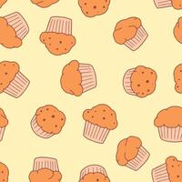 Muffin Seamless Pattern Background for Surface Print Fabric Fashion Wrapping vector
