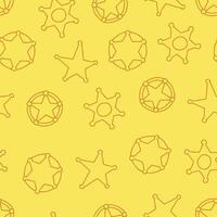 Outline Sheriff Badge Seamless Pattern Background for Surface Print Fabric Fashion Wrapping vector