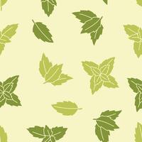 Peppermint Leaf Seamless Pattern Background for Surface Print Fabric Fashion Wrapping vector