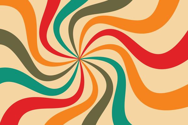 Retro background with colorful swirls