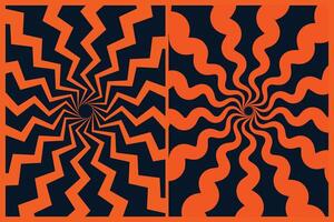 Two different designs of an orange and black pattern vector